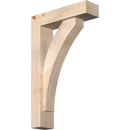 Ekena Millwork Thorton Block Smooth Bracket w/ Offset Brace, Douglas Fir, 5 1/2"W x 20"D x 32"H BKT0604X20X32THR05SDF